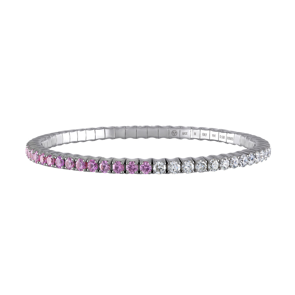 Pink Sapphires & Diamond  · Duet Bracelets
